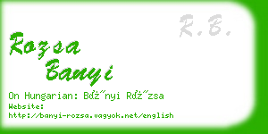 rozsa banyi business card